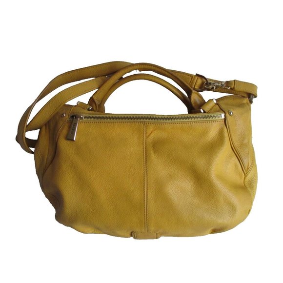 *Botkier Golden Yellow Pebbled 2-Way Shoulder Satchel Bag - Picture 6 of 12